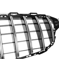 Grilă GTR gri crom pentru Mercedes C-Class W205 (2015–2018), vedere frontală, design sportiv și elegant, material ABS premium.