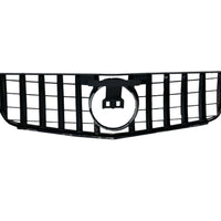 Grilă GTR neagră din ABS pentru Mercedes C-Class W204 (2007–2014), design sportiv cu fante verticale, vedere frontală pe fundal alb.