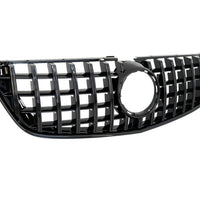 Grilă GTR neagră pentru Mercedes Vito W447 (2015-2019), prezentată împreună cu rama superioară, material ABS rezistent, vedere frontală pe fundal alb.