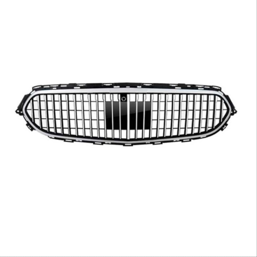 Grilă frontală Maybach Look cromată pentru Mercedes E-Class W213 facelift (2020 și mai noi), fabricată din plastic ABS de calitate superioară. Imagine frontală, componentă auto aftermarket, stil premium și elegant.