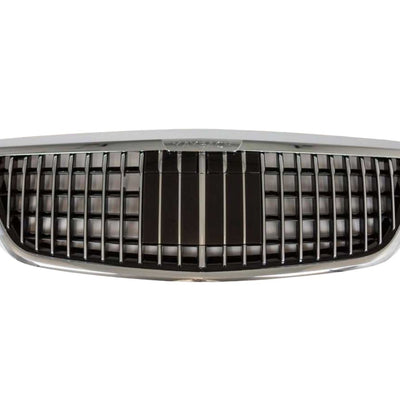 Grilă frontală Maybach Look crom pentru Mercedes-Benz E-Class W213 (2016–2019), imagine din față, stil premium, material ABS rezistent cu finisaj crom.