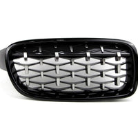 Set grilă diamant BMW Seria 3 F30/F31 (2012–2018), design sportiv negru lucios, piesă auto aftermarket ABS