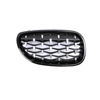 Set complet grile diamant pentru BMW Seria 5 E60/E61 (2004-2009), ramă neagră lucioasă, vedere frontală piesă auto aftermarket.