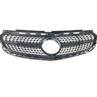 Grilă frontală Diamond Look pentru Mercedes-Benz E-Class W212 Facelift 2013–2015, finisaj crom, plastic ABS rezistent, vedere din față.