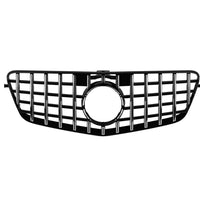Grilă auto GTR Look gri pentru Mercedes E-Class W212 Sedan și T-Modell 2009–2012, plastic ABS rezistent, vedere frontală pe fundal alb.