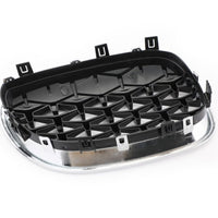 Set grile față diamant cu ramă cromată pentru BMW Seria 5 E60 2004–2009, vedere frontală, design sportiv și elegant.