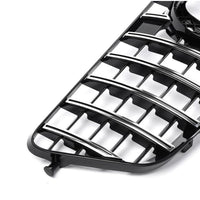Grilă auto GTR Look gri pentru Mercedes E-Class W212 Sedan și T-Modell 2009–2012, plastic ABS rezistent, vedere frontală pe fundal alb.