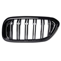 Imagine frontală cu grilele auto duble M5 Look pentru BMW G30/G31. Design sport full black, plastic ABS durabil.