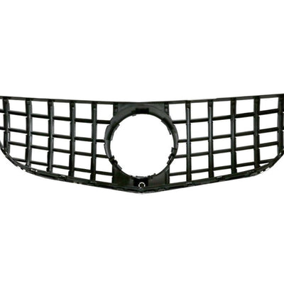 Grilă GTR Look pentru Mercedes E-Class W207 (2013–2016) Facelift, vedere frontală completă, model sportiv cu bare verticale, finisaj negru lucios.