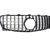 Grilă auto GTR Look negru pentru Mercedes GLA X156 2016–2020, vedere frontală piesă plastic ABS cu bare verticale