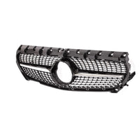 Vedere frontală grilă CLA 45 Look gri pentru Mercedes CLA W117 (2013–2015), fabricată din ABS rezistent, stil sportiv și elegant.