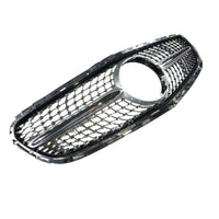 Grilă frontală Diamond Look pentru Mercedes-Benz E-Class W212 Facelift 2013–2015, finisaj crom, plastic ABS rezistent, vedere din față.