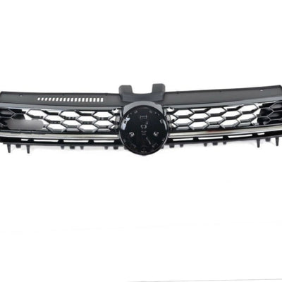 Prim-plan grilă sport GTD pentru VW Golf 7 MK7, cu design hexagonal și spațiu central pentru emblemă.