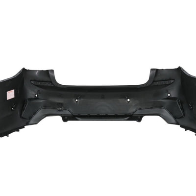 Vedere din interior a barei spate pentru BMW G20 M-Tech, arătând structura de montaj și pozițiile pentru senzori și prinderi