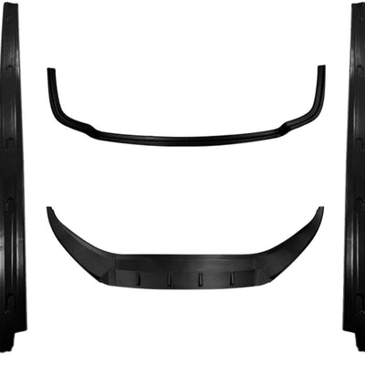 Set complet Kit Aero Negru Lucios Volkswagen Caddy 2021+, compus din prelungire bară față, praguri laterale și difuzor spate