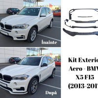 Set complet Aero BMW X5 F15 2013–2017 cu componente față, spate, praguri și difuzor, pregătite pentru vopsire