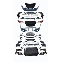 Piese kit conversie W223 pentru upgrade exterior Mercedes-Benz S-Class W222, include bare, capotă, aripi, faruri, stopuri și grilă frontală