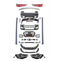 Piese componente kit conversie RS3 Facelift pentru Audi A3 8V Sedan (2013–2016) – bară față, bară spate, grile, faruri LED, stopuri