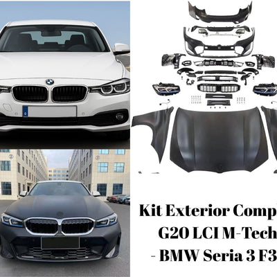 Conversie frontală BMW Seria 3 F30 la look G20 LCI M-Tech – vedere din față