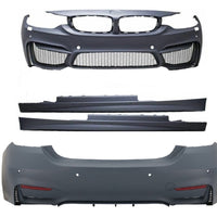 Kit exterior complet M4 Look pentru BMW F32/F33, include bară față, bară spate și praguri laterale – upgrade estetic sportiv.