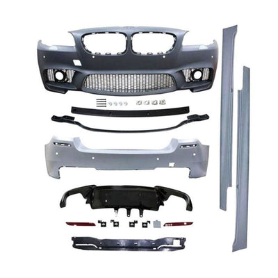 Pachet complet tuning exterior M5 pentru BMW Seria 5 F10 Pre LCI, cu decupaje pentru proiectoare ceață