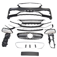 Kit exterior complet cu bară față, spate, capotă, grile și praguri laterale pentru Mercedes E-Class W212 facelift, transformare E63 AMG.