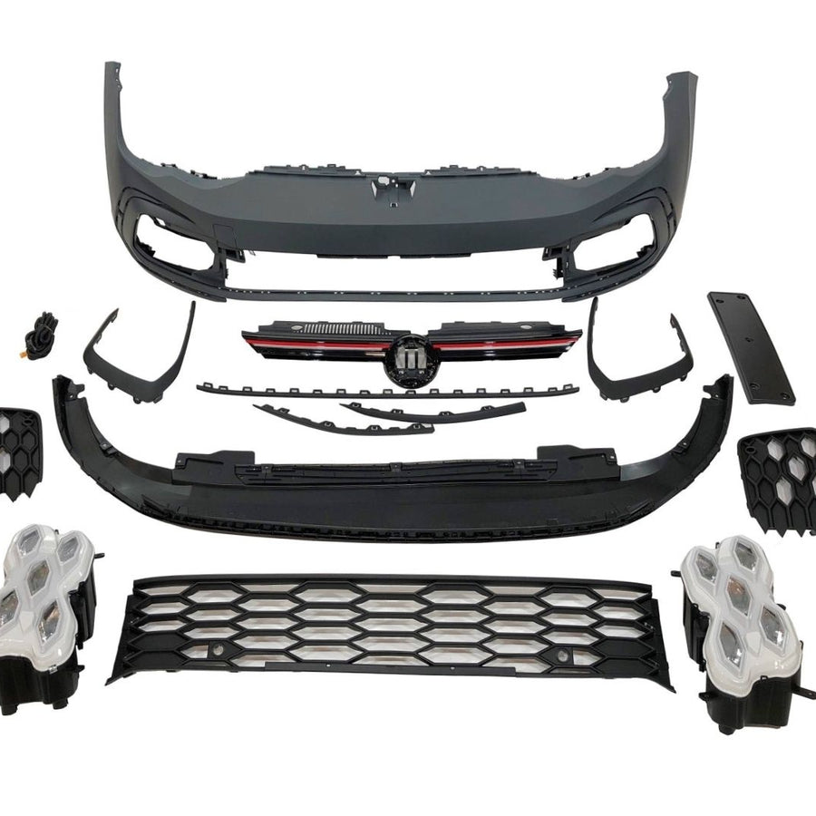 Pachet complet tuning exterior WRC pentru Volkswagen Polo 6R/6C (2010–2017) – include bara față, grilă GTI și elemente montaj