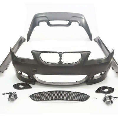 Kit complet exterior M5 Look pentru BMW E60: bară față, bară spate, praguri, grile, proiectoare – upgrade sportiv.