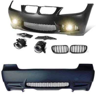 Bară față și bară spate M3 Design pentru BMW Seria 3 E90 LCI – include proiectoare ceață, grile și difuzor
