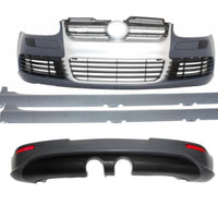 Pachet complet caroserie R32 pentru Volkswagen Golf 5 MK5 (2003–2009), include bară față, bară spate cu difuzor și praguri laterale din polipropilenă