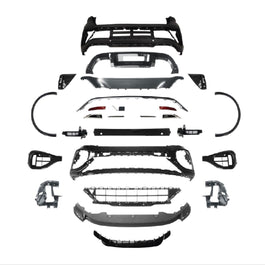 Kit caroserie complet Volkswagen T-Roc 2022+ R Design, piese aftermarket – bară față, bară spate, praguri, grile, difuzor și ornamente evacuare