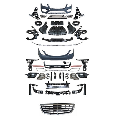 Kit exterior complet AMG S450 Look pentru Mercedes-Benz Clasa S W222, include bare față/spate, grile, ornamente și accesorii de montaj