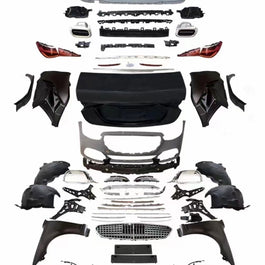 Imagine cu kit complet de conversie auto pentru Mercedes S-Class W221, model W223 S450 Look, include bare, faruri, stopuri, grilă, capotă și ornamente