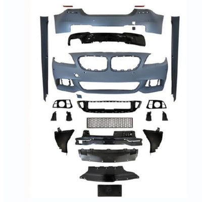 Set complet conversie exterior M-Tech pentru BMW Seria 5 F10 LCI (2014-2017), inclusiv bare față/spate, praguri și accesorii.