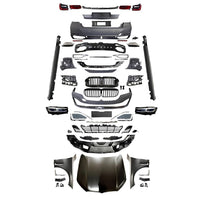 Kit exterior tuning G12 LCI pentru BMW G12 pre LCI – set complet upgrade sport față/spate, capotă, faruri și stopuri LED