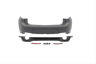 Pachet exterior complet GTI pentru Golf 8, include bară față, bară spate, praguri, difuzoare, grile, ornament evacuare, suport senzori PDC și accesorii montaj.