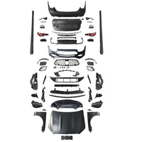 Toate piesele incluse în kitul de conversie E63 W213 pentru Mercedes E W212 – upgrade complet estetic cu componente premium aftermarket.