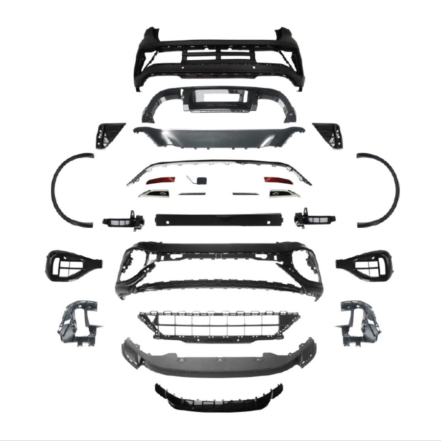 Kit conversie exterior R 2022+ pentru Volkswagen T-Roc 2019–2021, piese aftermarket: bare față/spate, praguri, ornamente, grile și difuzor sport