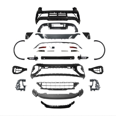 Kit conversie exterior R 2022+ pentru Volkswagen T-Roc 2019–2021, piese aftermarket: bare față/spate, praguri, ornamente, grile și difuzor sport