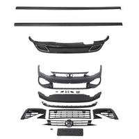 Kit bară față R-Line Volkswagen Polo 2018+, toate componentele vizibile pentru montaj aftermarket