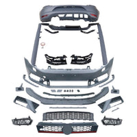 Kit tuning exterior GTI pentru Volkswagen Polo 6R/6C (2010–2017) – vedere detaliată cu toate piesele aftermarket incluse