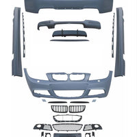Kit complet exterior M-Tech pentru BMW Seria 3 E90 Pre-LCI, include bare față/spate, praguri, difuzor, grile și accesorii montaj