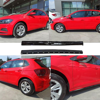 Volkswagen Polo MK6 2018 cu praguri laterale sport montate, imagine din lateral cu efect vizual îmbunătățit