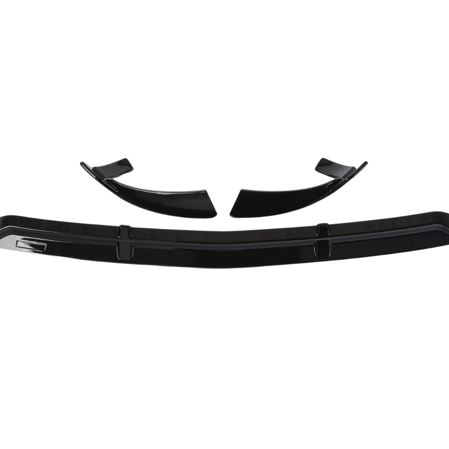 Prelungire bară față BRABUS Gloss Black din 3 piese, compatibilă cu Mercedes-Benz GLC (2015+), vedere frontală pe fundal alb.