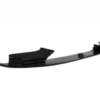 Prelungire bară față M-Tech design Gloss Black pentru BMW Seria 5 F10 (2010-2017), componentă aftermarket din ABS rezistent, vedere frontală detaliată.