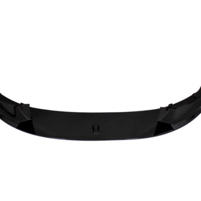Prelungire bară față M-Tech design Gloss Black pentru BMW Seria 5 F10 (2010-2017), componentă aftermarket din ABS rezistent, vedere frontală detaliată.