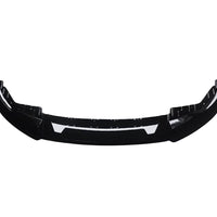 Splitter bară față MP Look pentru BMW Seria 4 G22 Coupe 2020+, realizat din ABS negru lucios, piesă aftermarket, vedere frontală pe fundal alb.