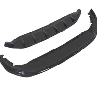 Prelungire bară față Gloss Black pentru Volkswagen Golf 8, piesă aftermarket din ABS, design sportiv, prezentare frontală detaliată.