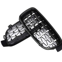 Set grilă diamant BMW Seria 3 F30/F31 (2012–2018), design sportiv negru lucios, piesă auto aftermarket ABS