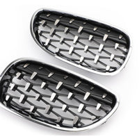 Set grile față diamant cu ramă cromată pentru BMW Seria 5 E60 2004–2009, vedere frontală, design sportiv și elegant.